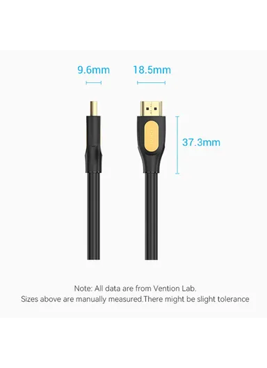 1.5m HDMI-A Male to Male PVC Cable 4K HD Video HDMI Cord ALIBG - Black