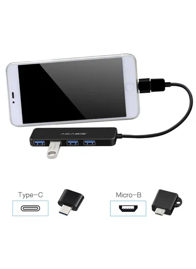 0.2m Cable 480Mbps Data Transmission 4 Ports USB2.0 Hub Splitter for Computer Laptop AB2-L42 