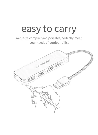 0.2m Cable 480Mbps Data Transmission 4 Ports USB2.0 Hub Splitter for Computer Laptop AB2-L42 