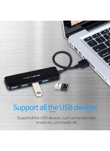 0.2m Cable 480Mbps Data Transmission 4 Ports USB2.0 Hub Splitter for Computer Laptop AB2-L42 