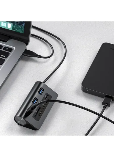 6-in-1 3xUSB3.0 + TF / SD / CF Card Slots USB Hub Splitter HS0023