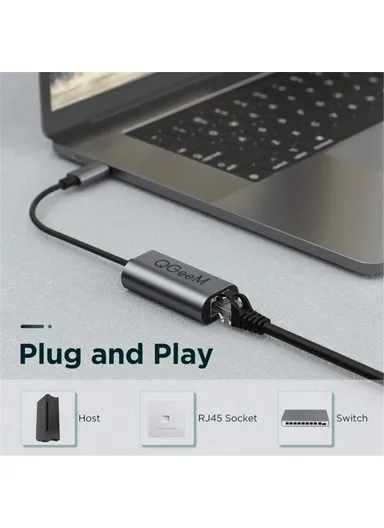 USB 3.0 to Gigabit Ethernet Adapter USB to RJ45 LAN Wired Converter Compatible with Nintendo Switch Wii MacBook All USB Devices  UA05-A 