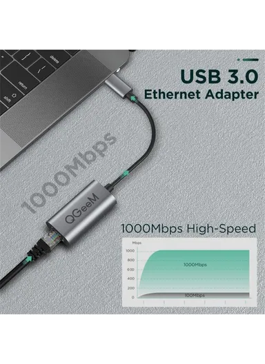 USB 3.0 to Gigabit Ethernet Adapter USB to RJ45 LAN Wired Converter Compatible with Nintendo Switch Wii MacBook All USB Devices  UA05-A 