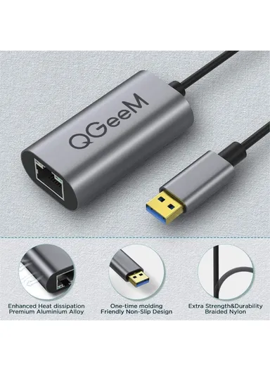 USB 3.0 to Gigabit Ethernet Adapter USB to RJ45 LAN Wired Converter Compatible with Nintendo Switch Wii MacBook All USB Devices  UA05-A 