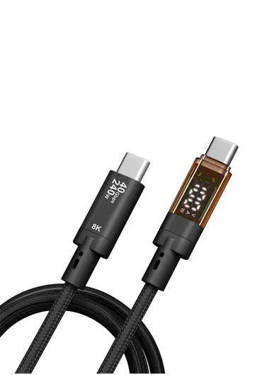 1m Type-C to Type-C 8K 60Hz HD Video Converter Cable 40Gbps USB4 Fast Charging Data Cord CC0001-K-1