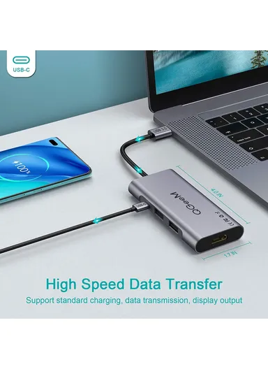 7-in-1 USB A Docking Station Multi-Port USB 3.0 Hub Supports HD/SD/TF Compatible with Chromebook Thunderbolt 3 UH07-A 