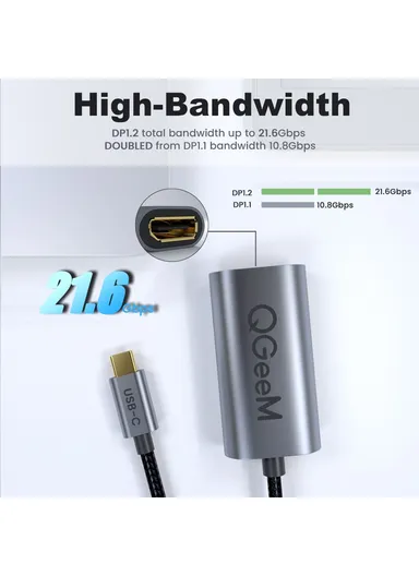 USB-C to DP Female 4K/60Hz Thunderbolt3 to Displayport Cable Adapter UA06