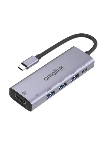 5 in 1 86W Power Delivery Type C Hub 4K HDMI 2x USB 2.0 3.0 PD 3.0 Adapter for Mac OS X Microsoft Windows AL-95123D