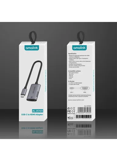 USB C Hub to Resolution HD Video USB C Adapter for Laptop and Type C Devices AL-UC523