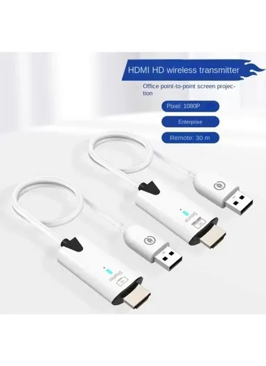 2Pcs / Set 1080P 60Hz HDMI Transmitter + Receiver Cable Wireless Screen Projector Wire A02 