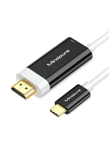 2m Type-C to HDMI 4K 60Hz HD Video Converter Cable AD062 - Black &amp; White