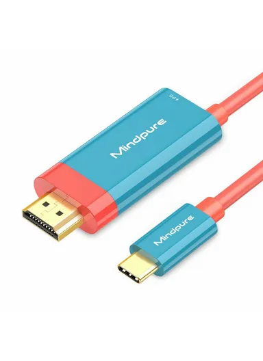 2m Type-C to HDMI 4K 60Hz HD Video Converter Cable AD062 - Red &amp; Blue