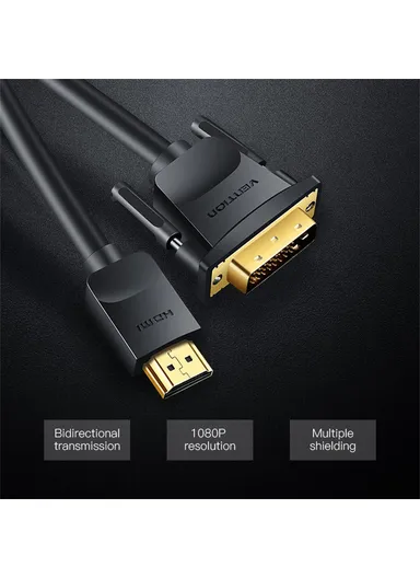 1.5m HDMI Conversion Cable HDMI to DVI Gold Plated 4K 1080P Two-Way Converter Cord ABFBG 