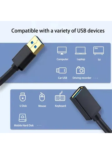 2m USB 3.0 Male to Female Extension Cord High Speed PVC Data Transfer Cable