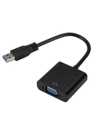 USB3.0 To VGA Adapter USB to VGA External Video Card VGA Converter - Black