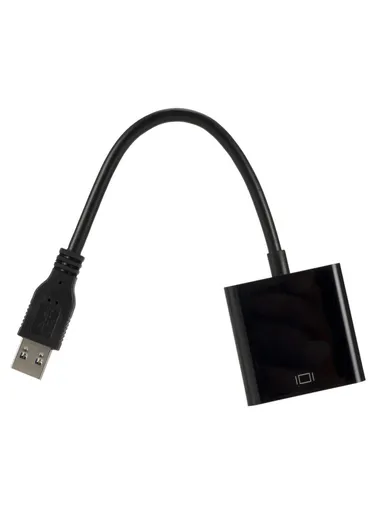 USB3.0 To VGA Adapter USB to VGA External Video Card VGA Converter - Black