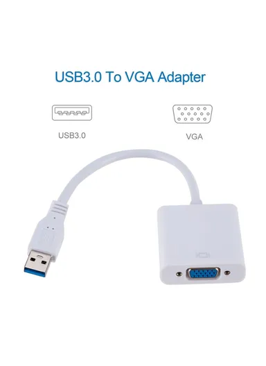 USB3.0 To VGA Adapter USB to VGA External Video Card VGA Converter - Black