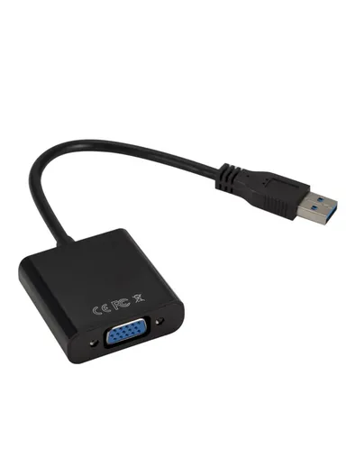 USB3.0 To VGA Adapter USB to VGA External Video Card VGA Converter - Black