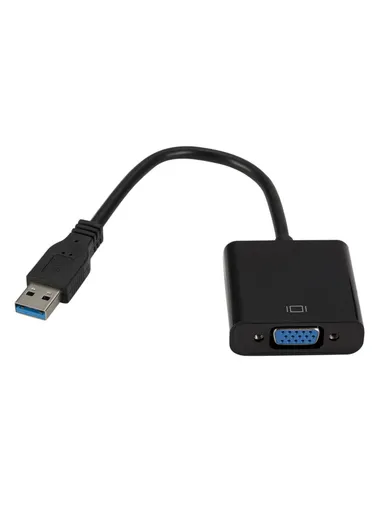 USB3.0 To VGA Adapter USB to VGA External Video Card VGA Converter - Black