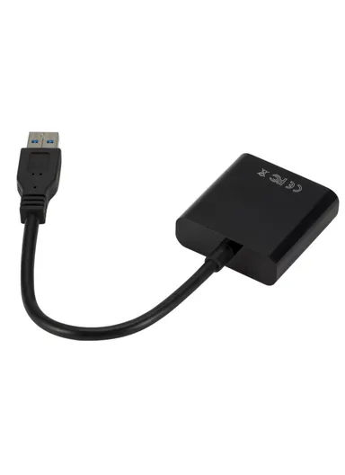 USB3.0 To VGA Adapter USB to VGA External Video Card VGA Converter - Black
