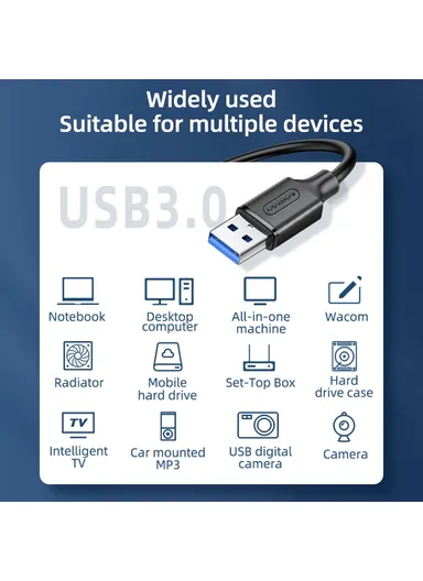 3m High Speed Bi-Directional Data Transfer USB 3.0 Male to Male Extension Cable US101