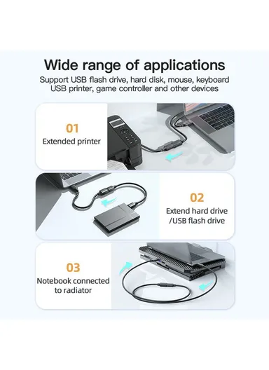 2m Fast Speed USB 3.0 Extension Cable Male to Female Extender Cord for Laptop PC US103 