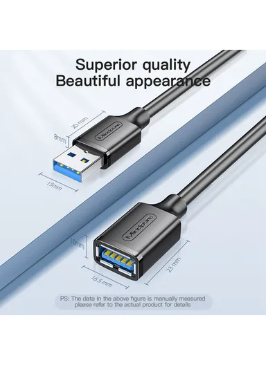 1.5m Fast Speed USB 3.0 Extension Cable Male to Female Extender Cord for Laptop PC US103 