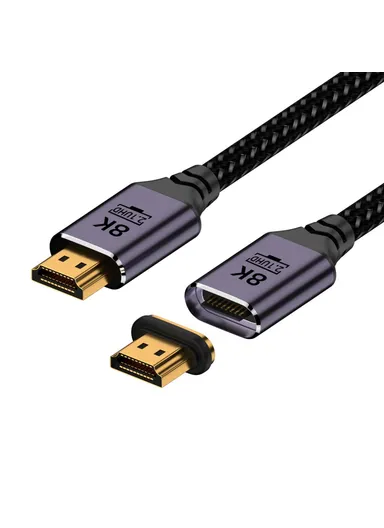 2.0M Laptop HDTV Straight Head Magnetic Connector 8K HDMI 2.1 Male to Male Video Cable HD-043