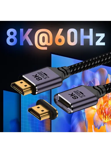 2.0M Laptop HDTV Straight Head Magnetic Connector 8K HDMI 2.1 Male to Male Video Cable HD-043