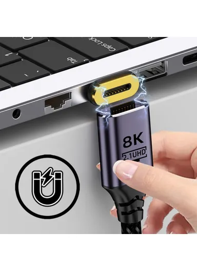 2.0M Laptop HDTV Straight Head Magnetic Connector 8K HDMI 2.1 Male to Male Video Cable HD-043