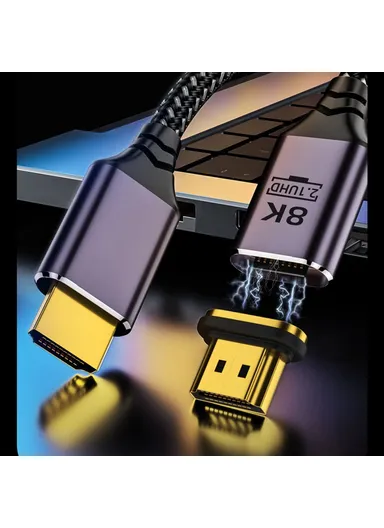 2.0M Laptop HDTV Straight Head Magnetic Connector 8K HDMI 2.1 Male to Male Video Cable HD-043