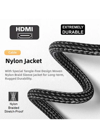 2.0M Laptop HDTV Straight Head Magnetic Connector 8K HDMI 2.1 Male to Male Video Cable HD-043
