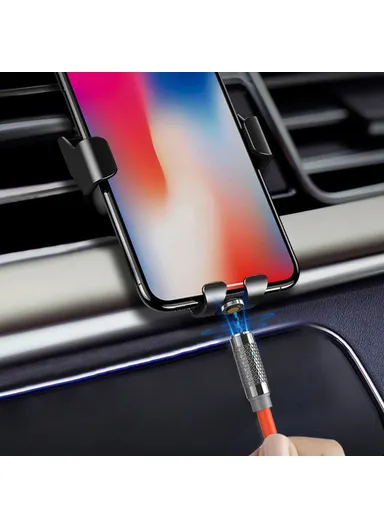 3-in-1 1m Magnetic Charging Cable PD 100W Fast Charger Sync Data Cord for iPhone, USB &amp; Type-C - Black