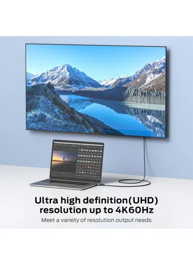 2m HDMI to Magnetic Absorption Type-C 4K 60Hz Output Video Adapter Cable Braided Cord for MacBook iMac iPad Pro