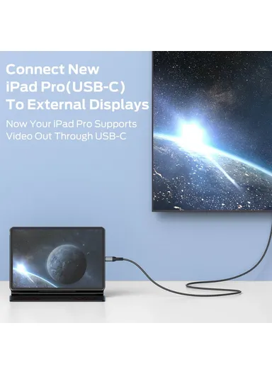 2m HDMI to Magnetic Absorption Type-C 4K 60Hz Output Video Adapter Cable Braided Cord for MacBook iMac iPad Pro