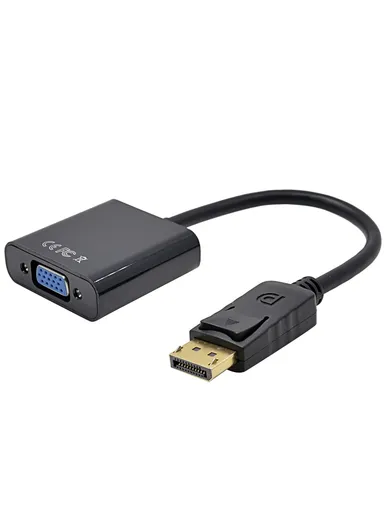Big DisplayPort Male to VGA Female Converter Adapter Cable - Black