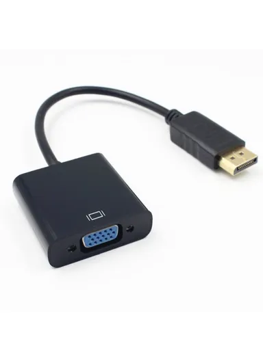 Big DisplayPort Male to VGA Female Converter Adapter Cable - Black