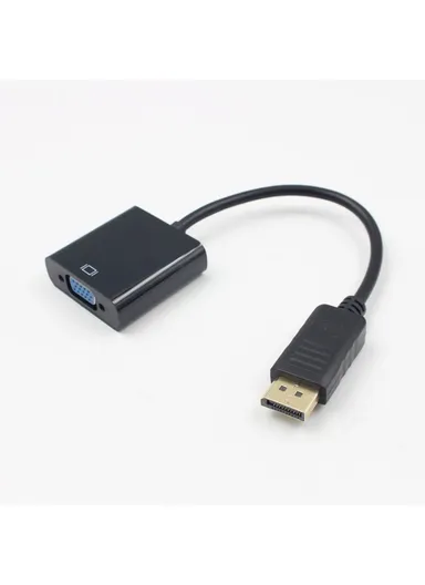 Big DisplayPort Male to VGA Female Converter Adapter Cable - Black