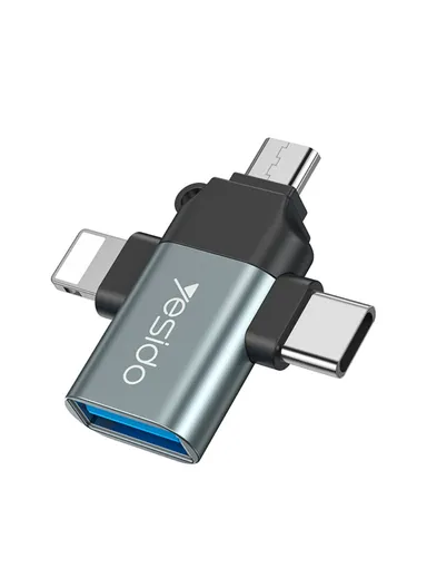 3 In 1 OTG Adapter Type C/Micro/Lightning to USB 3.0 Data Transmit Converter for iPhone Tablet Hard Disk Drive  GS15 