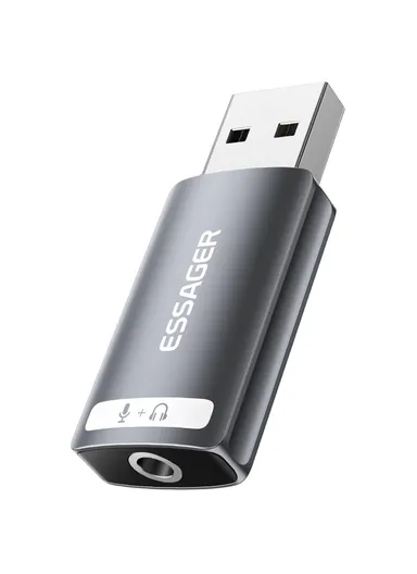 USB to Single 3.5mm Audio Adapter Headset External Stereo Sound Card Converter