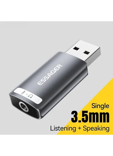 USB to Single 3.5mm Audio Adapter Headset External Stereo Sound Card Converter