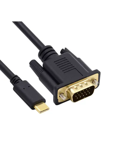 USB 3.1 Type C to VGA RGB 1080P HD Display Monitor Cable Adapter Line for Laptop, 1.8m UC-018-VGA 