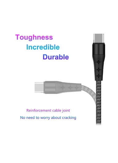 Cloth Skin Round Cable Android/Type-C/Apple 3 in 1 Mini Portable Charging Cable - Black ENKAY ENK-CB400