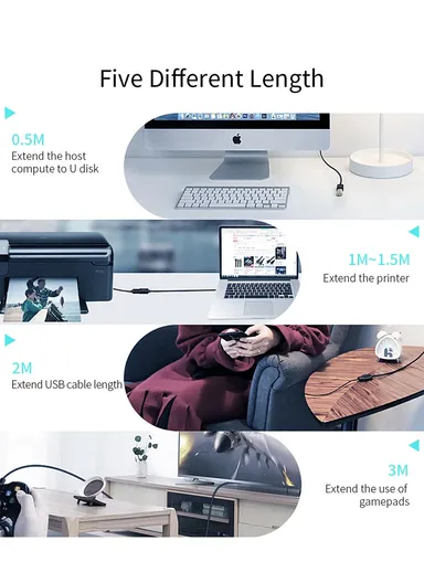 USB 3.0 Male to Female Extension Cable 1M
