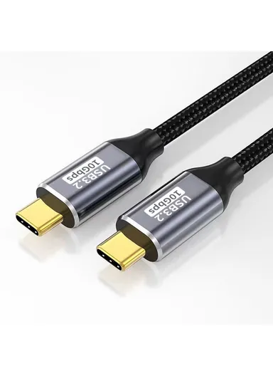 0.5m 100W PD Nylon Braided USB C Male to USB C Male USB 3.1 Gen2 10Gbps Multi-function Type C Cable
