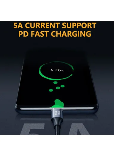 0.5m 100W PD Nylon Braided USB C Male to USB C Male USB 3.1 Gen2 10Gbps Multi-function Type C Cable