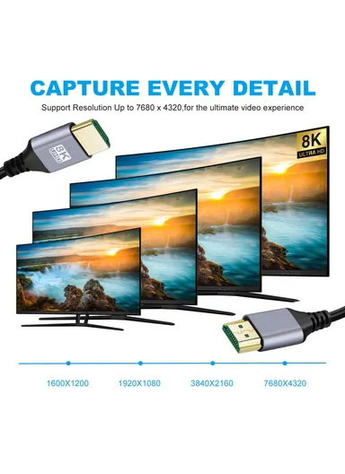 5m Extra Long HDMI 2.1 Male to Male Cable Slim Cord High-Speed 8K 4K HDTV HD Video Line (OD=4.0MM) HD-028-5.0M