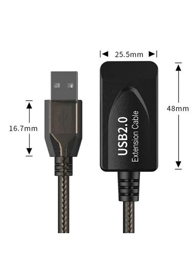 5m USB2.0 Male to Female PVC Extension Cable Conference Camera Scanner Conversion Cord U201