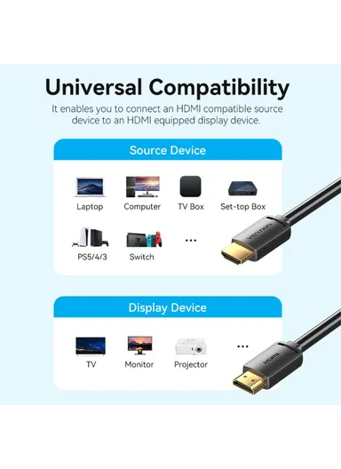 5m HDMI Male to Male Gold Plated Adapter Cable 4K 30Hz PVC Wire  ALJBJ