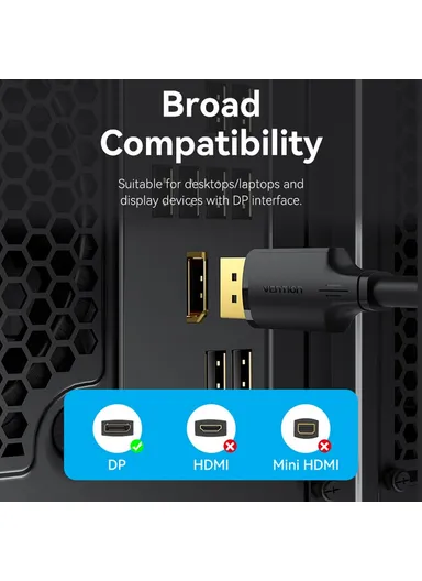 5m Gold Plated DisplayPort Cable 4K / 60Hz DP to DP Male to Male Wire HAKBJ